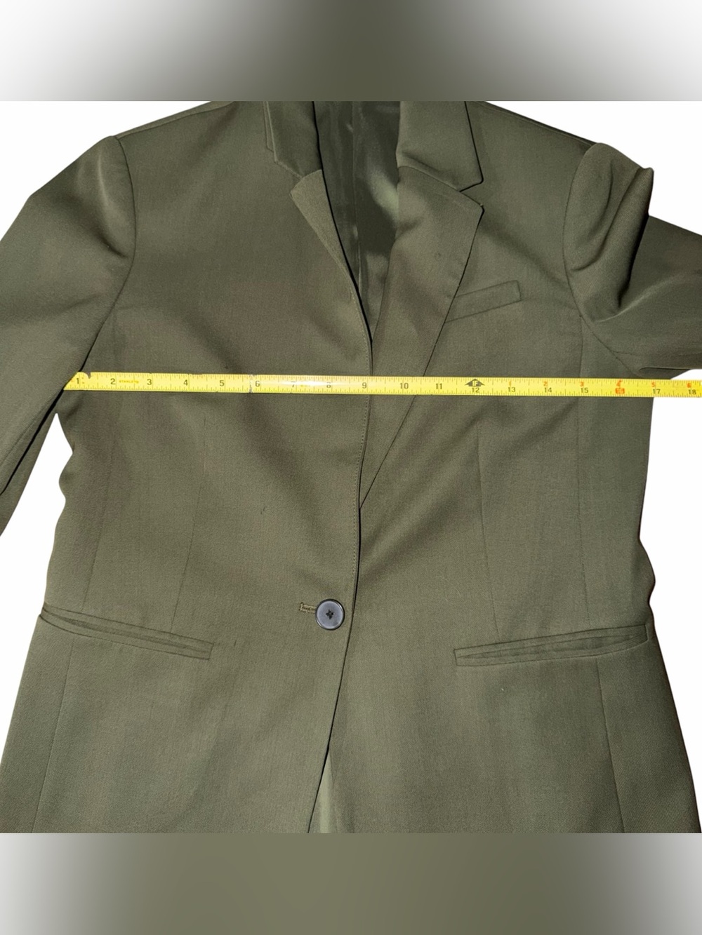 Everlane Italian GoWeave One Button Blazer Olive Green Size 0 Career Jacket - Picture 5 of 9